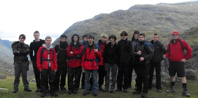 Students on their walk up Snowdon